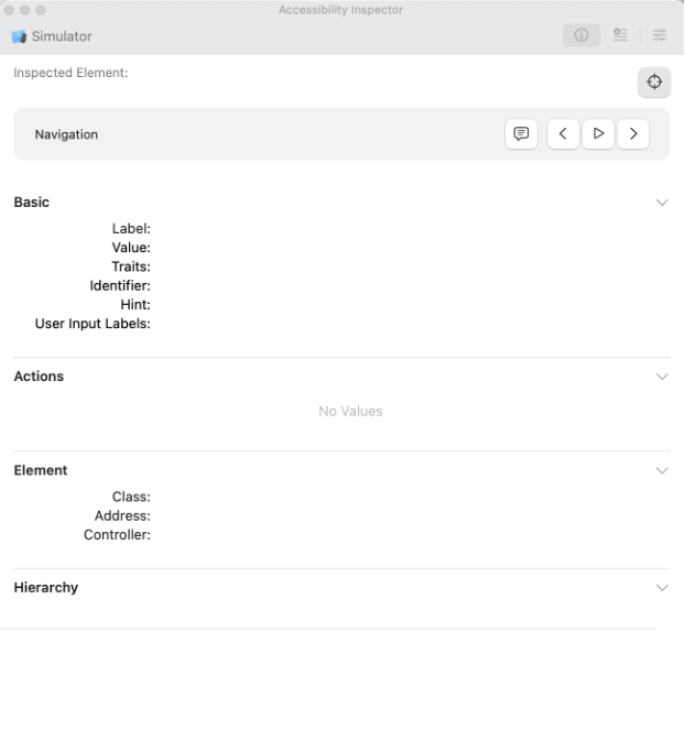 accessibility inspektor dla ios